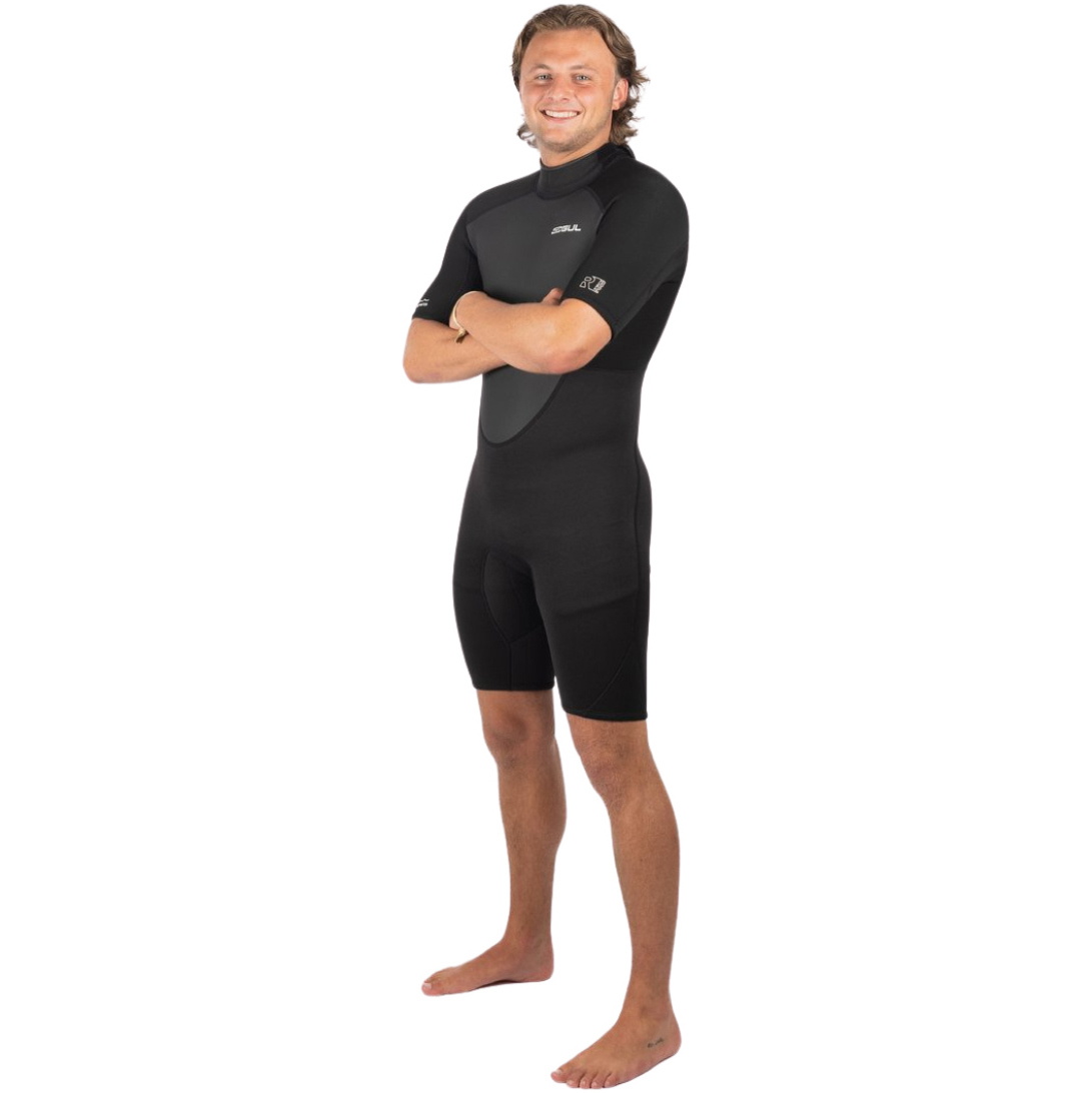 2026 Gul Hommes Response 3/2mm Back Zip Shorty Combinaison Néoprène RE3319-C1 - Black